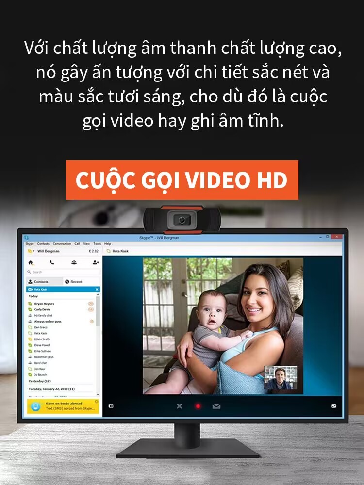 ICON Webcam máy tính có mic-1080P, Windows XP/10/11, Mac OS, Linux ...