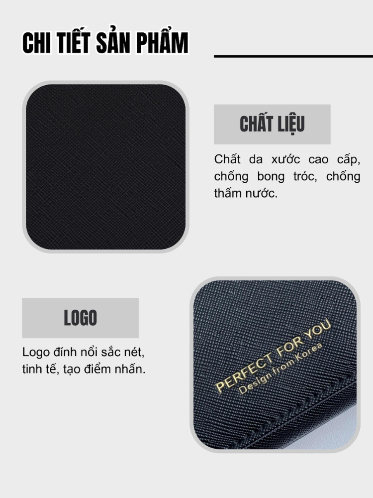 Mô tả Ví Nữ Mini Cầm Tay PERFECT FOR YOU Dáng Ngắn Nhiều Ngăn Da Xước Cao Cấp Cực Đẹp PFY04 - Tukado - 6