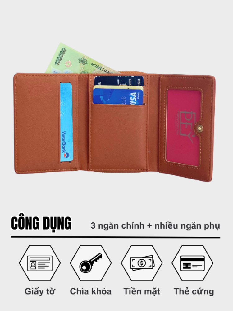 Ví Nữ Mini Cầm Tay PERFECT FOR YOU PFY11 - Mặt trước