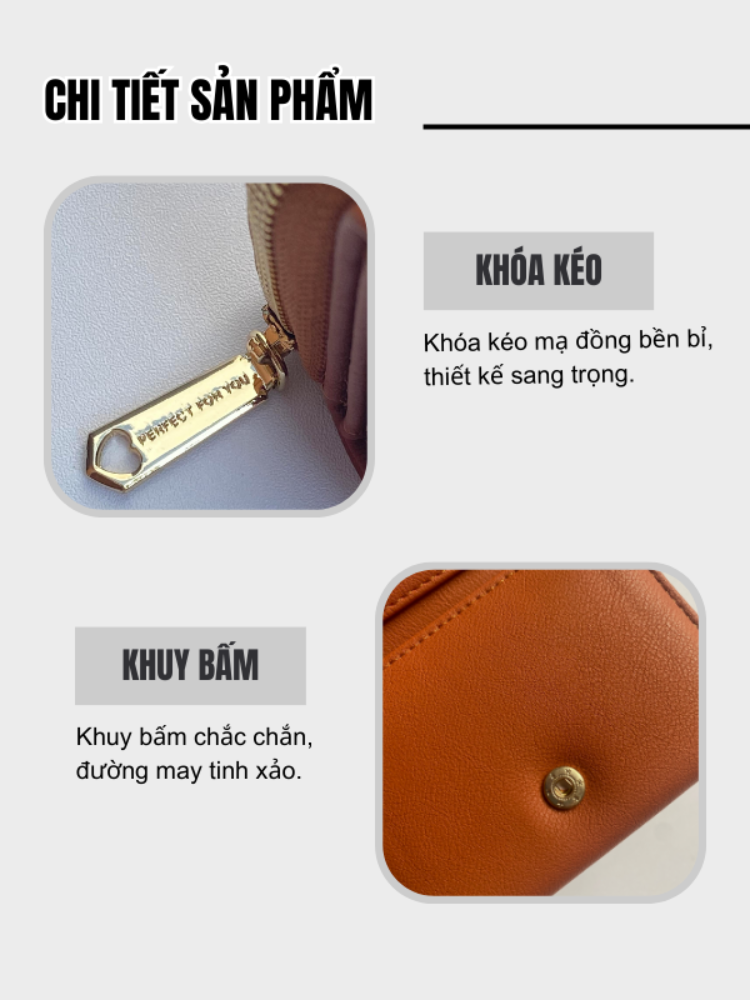 Ví Nữ Mini Cầm Tay PERFECT FOR YOU PFY11 - Chi tiết ngăn