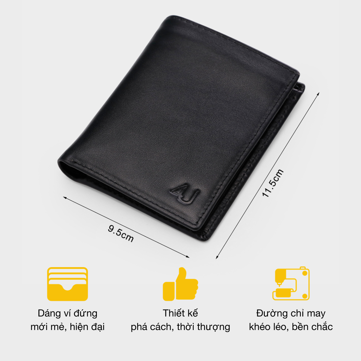 Chất liệu da bò mềm mịn của ví FA240