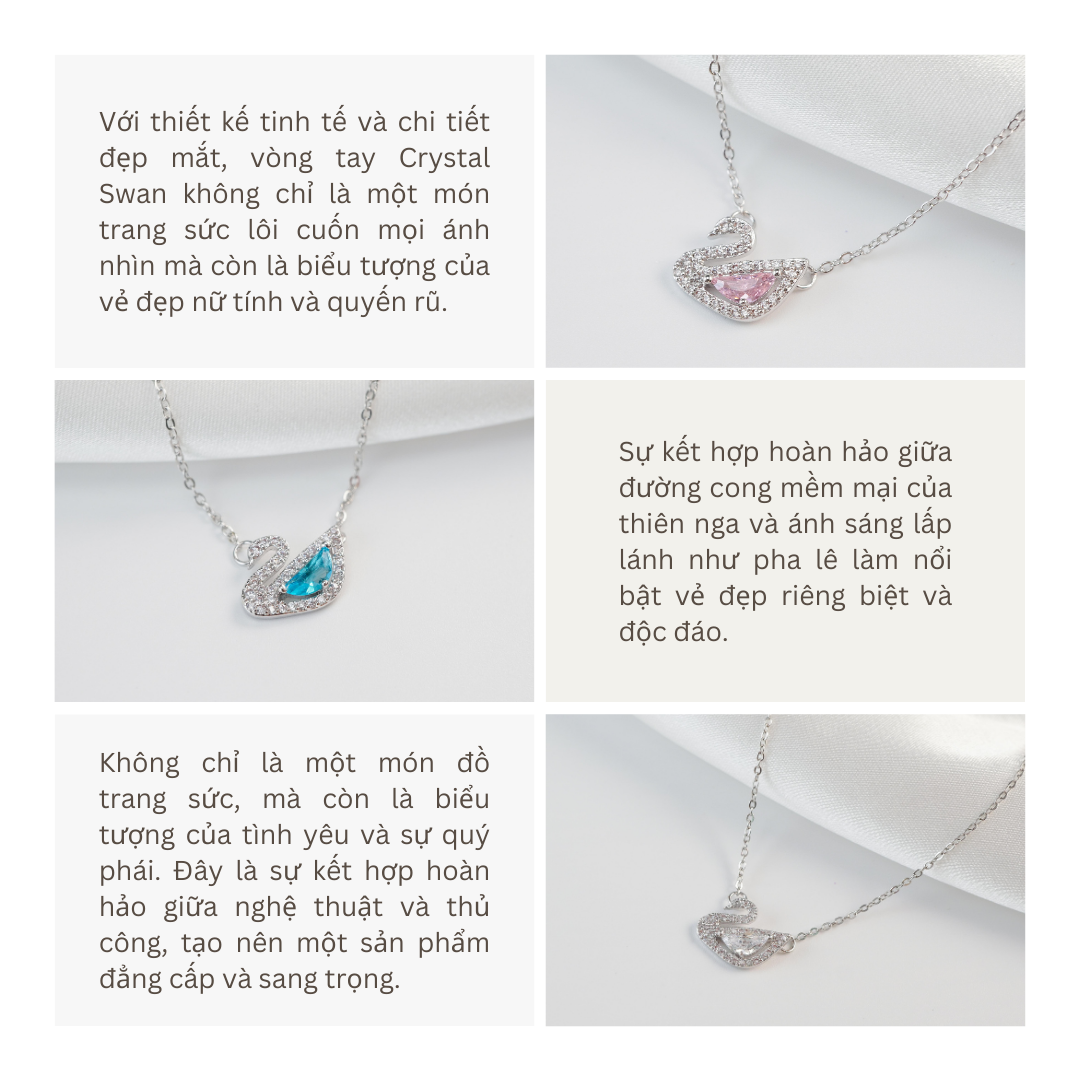 Mô tả Vòng tay nữ CDE Crystal Swan Bracelet Blue CDE2083BE - Vòng tay Lamy thiên nga cao cấp - 5