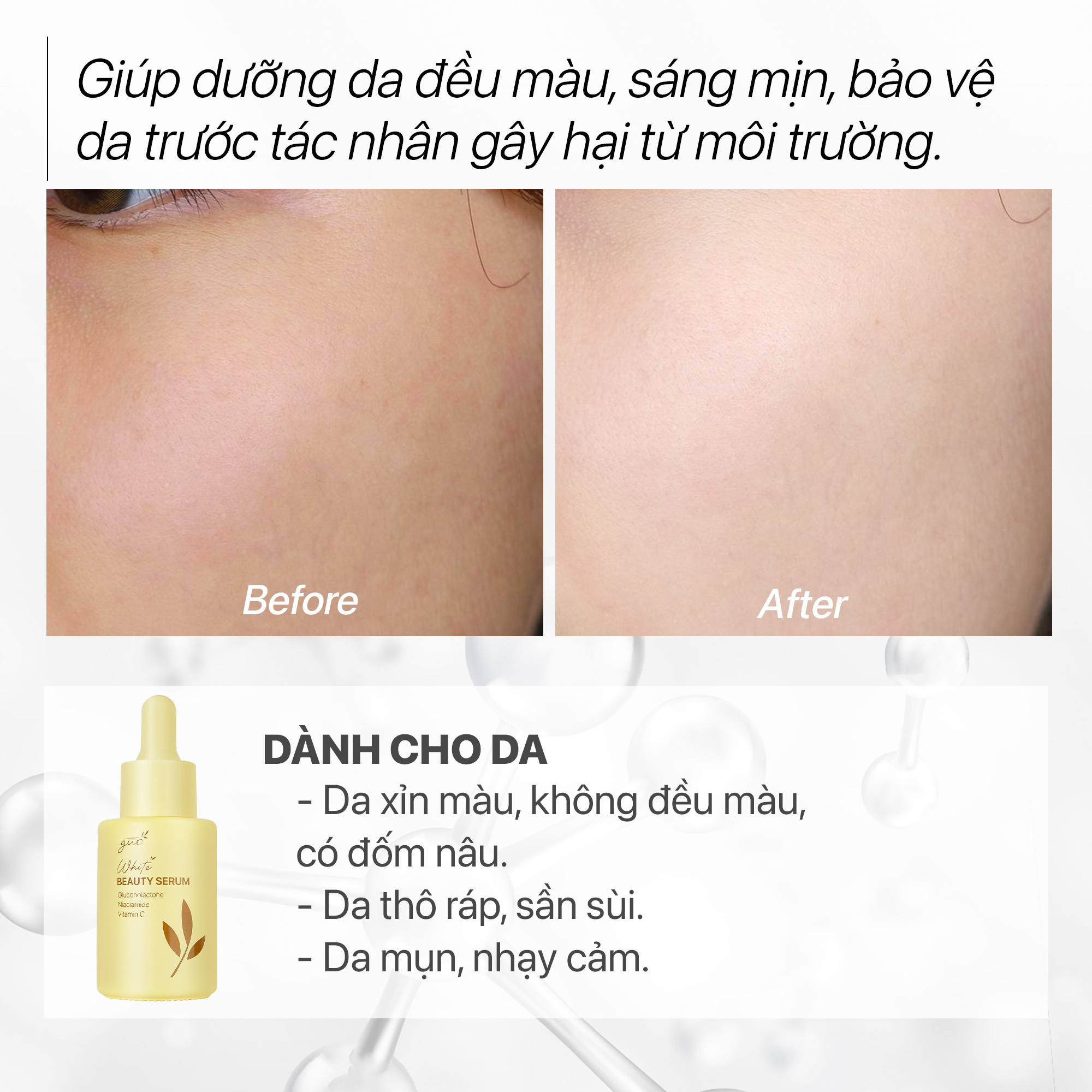 Mô tả Serum dưỡng trắng sáng, mờ thâm nám, ngăn ngừa mụn AHA, BHA, PHA, Vitamin C, Niacinamide GUO 30ml - 2