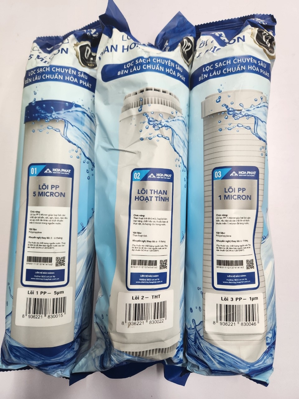 Mô tả Lõi lọc nước Hòa Phát số 1, số 2, số 3- Dùng cho tất cả các máy lọc nước lõi rời - 4