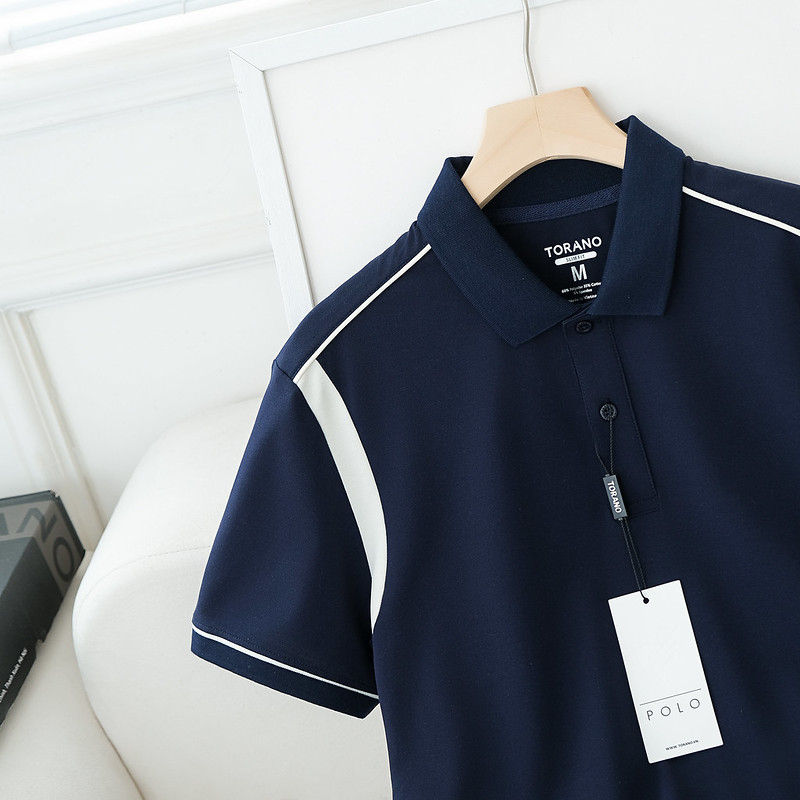 Mô tả Áo polo nam TORANO, ngắn tay, form chuẩn, can phối logo thêu ngực FSTP002 - 11