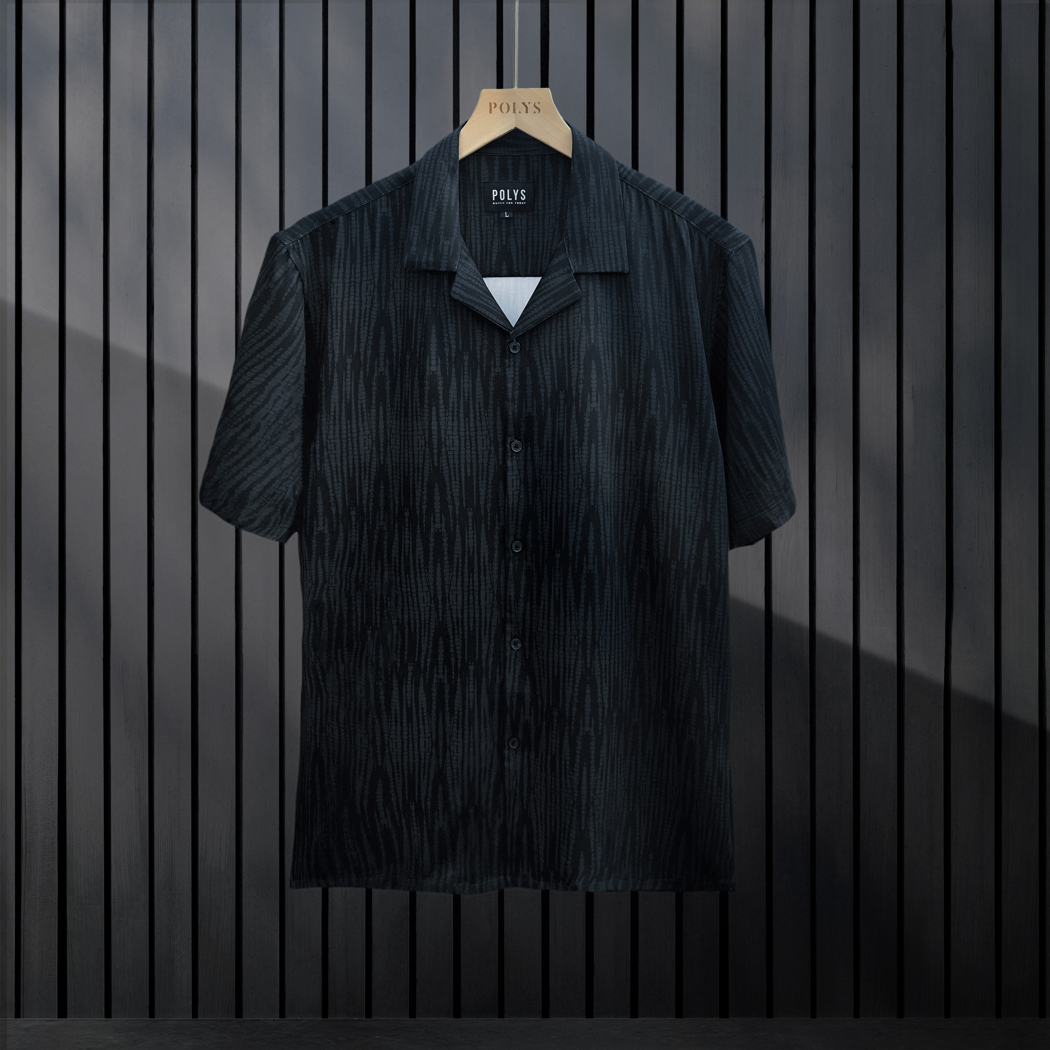 Mô tả Áo sơ mi nam POLYS Fullbox, Vải Lụa co giãn 4 chiều, mềm mịn, thoáng khí Sơ Mi Họa Tiết BLACK STRIPE - 1