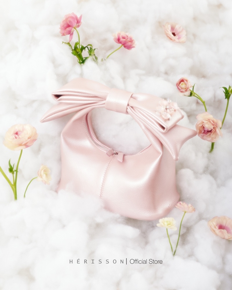 Túi nữ Chow bag Hérisson màu hồng nhũ + nơ tháo rời | Shopee Việt Nam