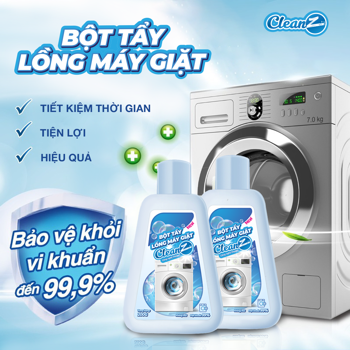 Bột Tẩy Lồng Máy Giặt Cao Cấp CleanZ Giúp Làm Sạch Và Loại Bỏ Cặn Bẩn ...