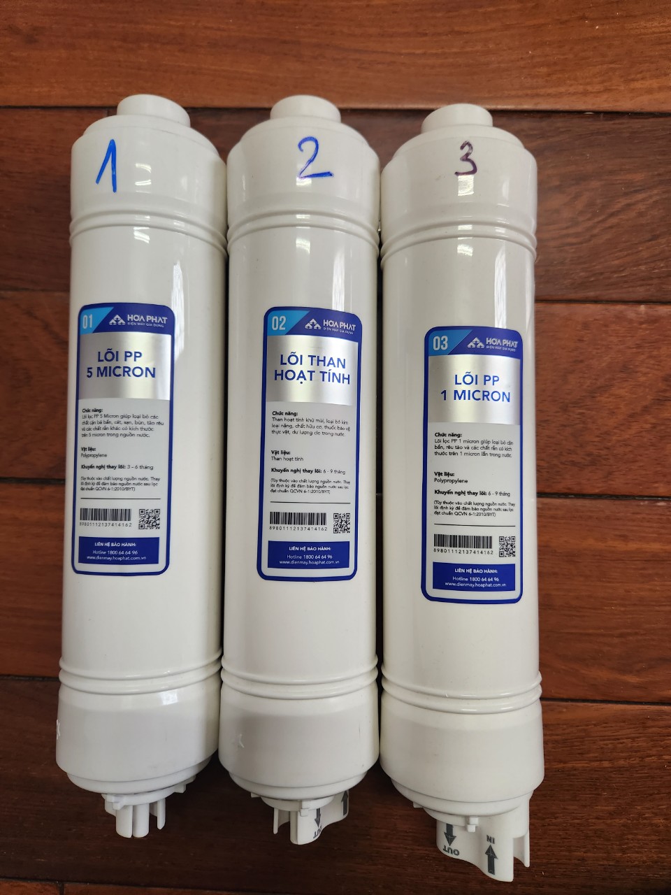 Mô tả Combo 3 lõi đúc lọc thô máy lọc nước Hòa Phát số 1,2,3- Hàng chính hãng - 1