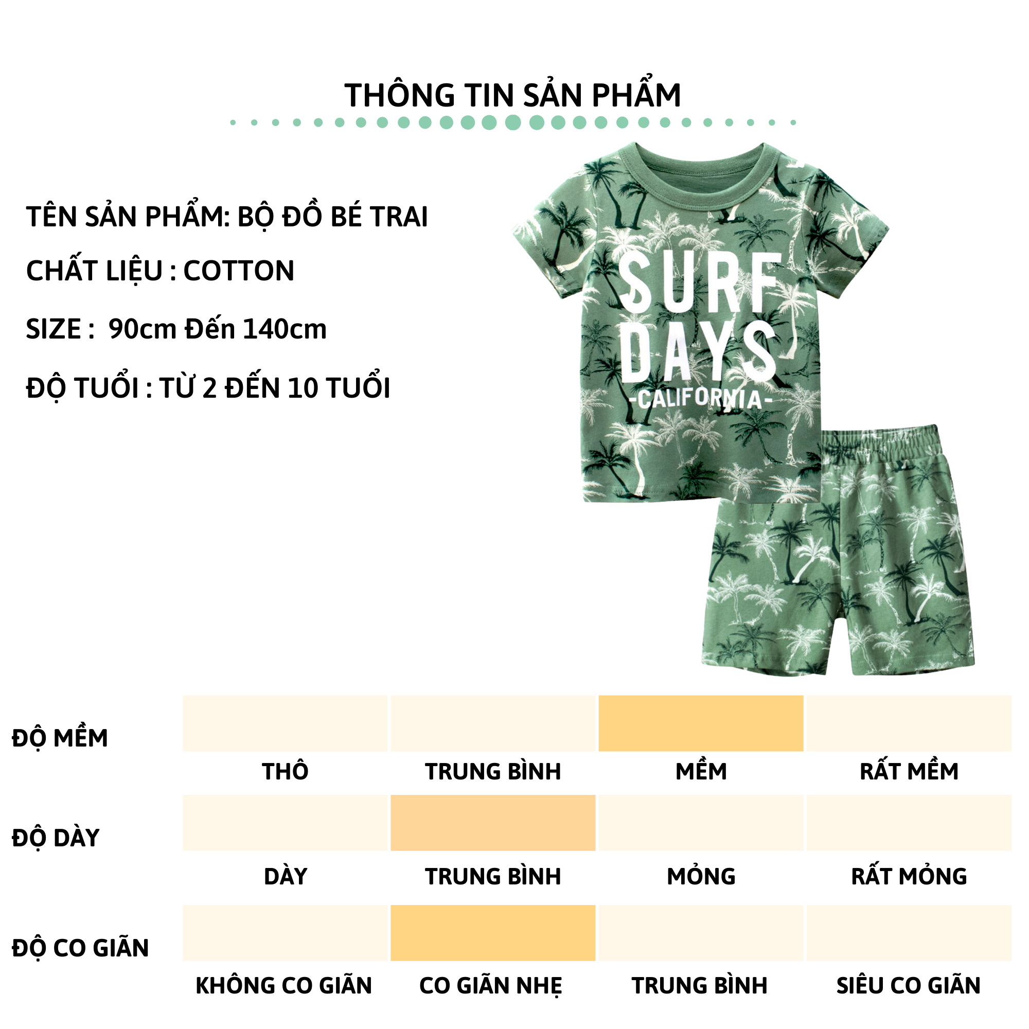 Mô tả Bộ quần áo thun ngắn tay cho bé trai 27Kids đồ bộ nam cho trẻ từ 2-10 tuổi BSSE1 - 3