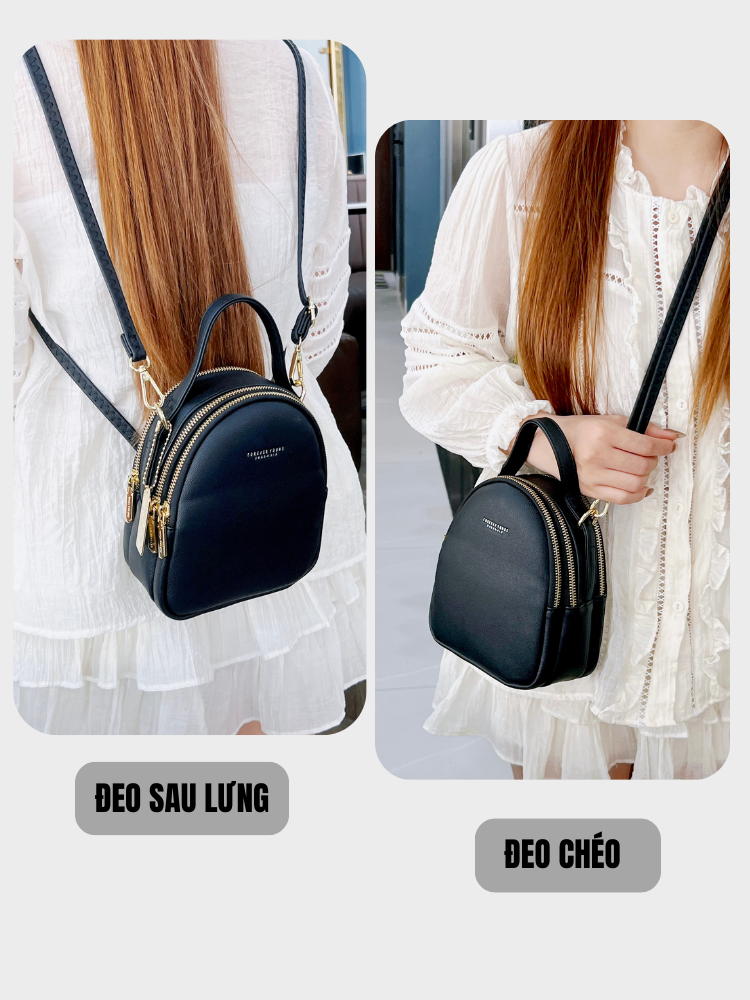 Mô tả Balo Nữ Mini Thời Trang FORVER YOUNG Ba Lô Da Mềm Nhiều Ngăn Da Cao Cấp Cực Đẹp PL04 - Tukado - 8