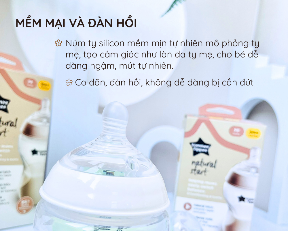 Mô tả Bình Sữa Ty Siêu Mềm Tự Nhiên Tommee Tippee Natural Start PP 340ml, Núm Ty Của Bình 3-6 Tháng - 3