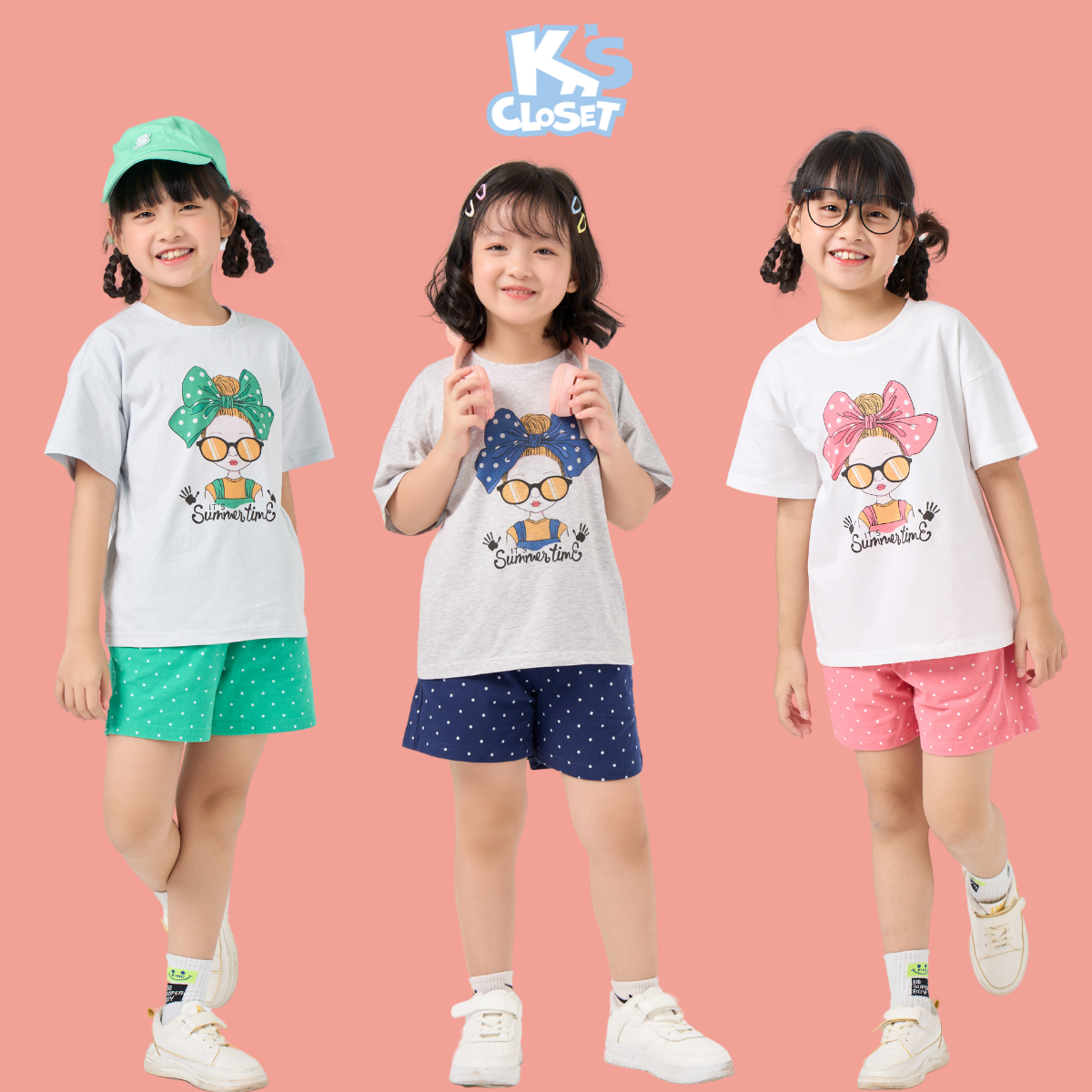 Mô tả Bộ Quần Áo Cộc Tay K's Closet In Hình Cho Bé Gái (2 -14 Tuổi) E018THS/ KT44THS/ E009ONS/ KT224TWS, E118FIS - 1