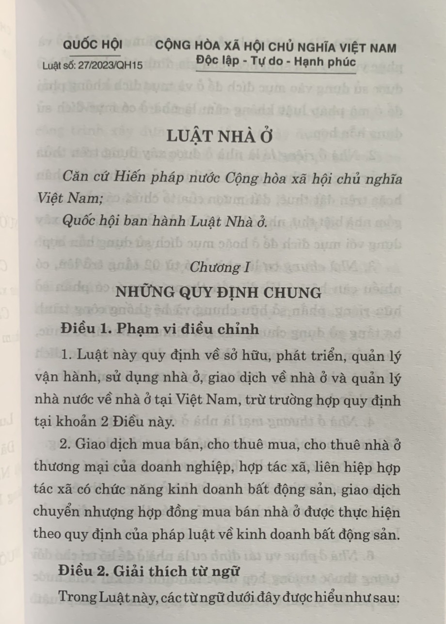 Mô tả Sách - Luật nhà ở (số 27/2023/QH15, có hiệu lực ngày 1.1.2025) - 4
