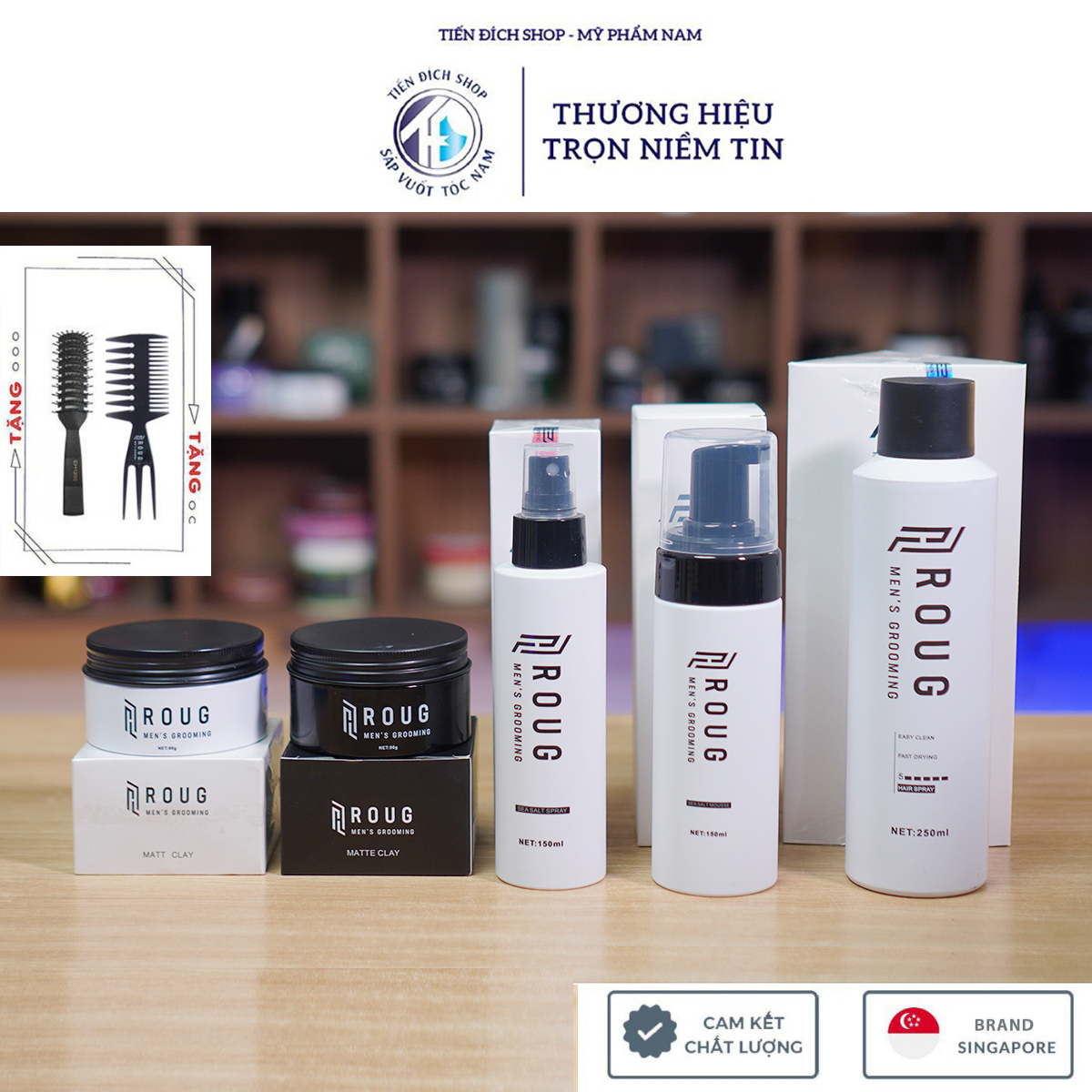 ROUG MENS GROOMING - Sáp vuốt tóc Matt Clay , Matte Clay, Gôm Hair ...