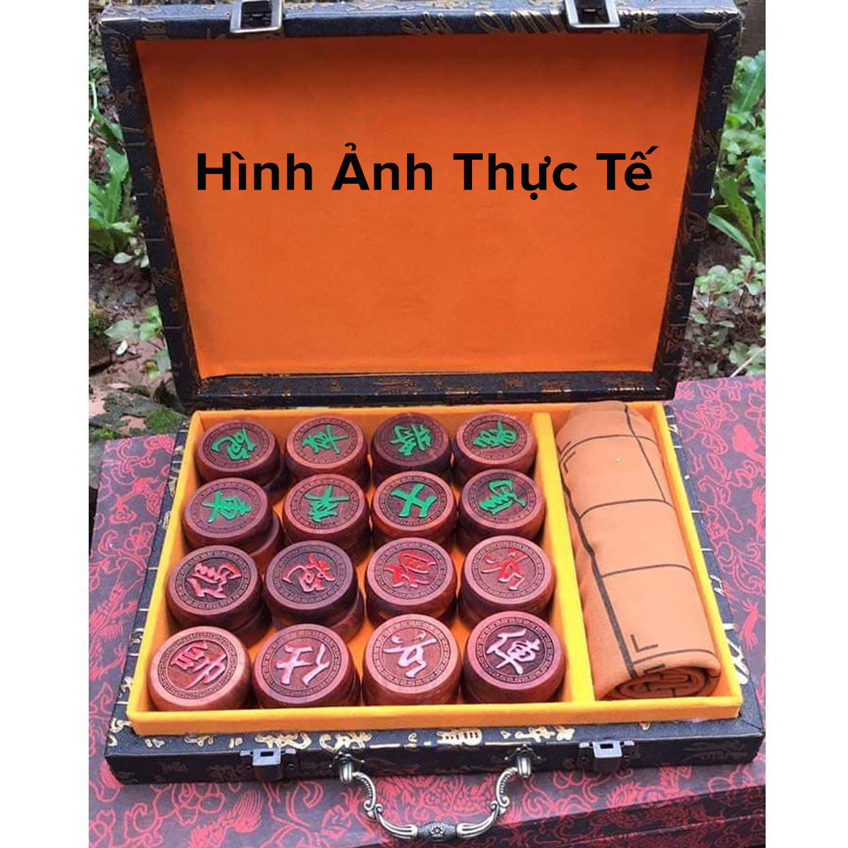 Mô tả Cờ Tướng Gỗ Sồi Quân Cờ 4.8cm - Bàn Cờ Tướng Vải Da Lộn + Hộp Đựng Cờ Làm Quà Tặng Cao Cấp Chính Hãng Amalife - Mã VIP01 - 5