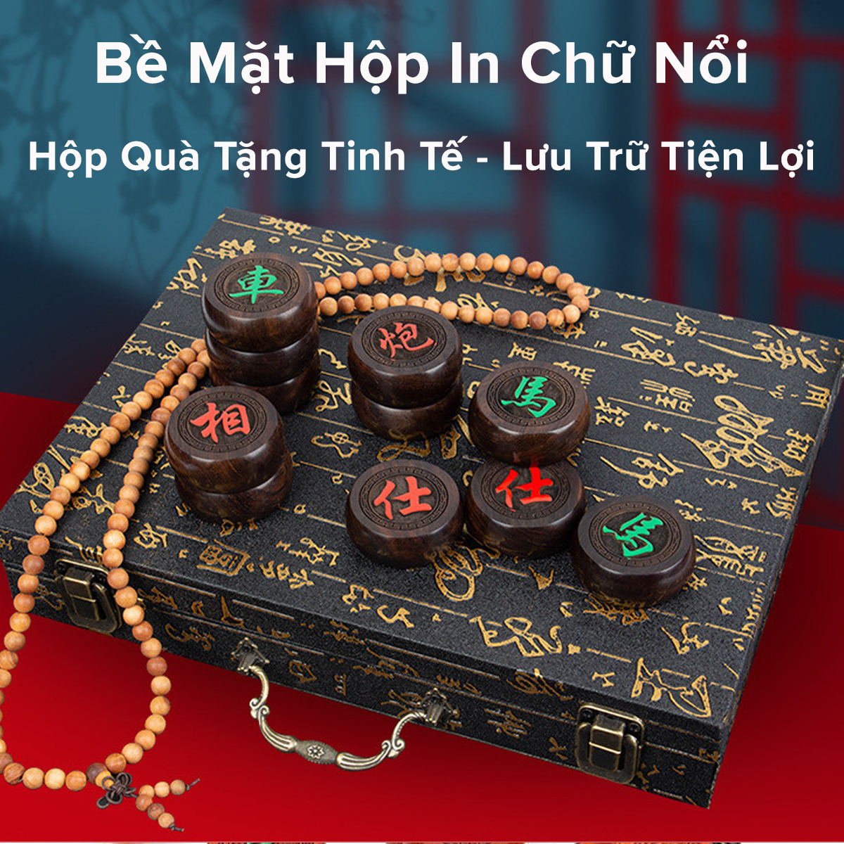 Mô tả Cờ Tướng Gỗ Sồi Quân Cờ 4.8cm - Bàn Cờ Tướng Vải Da Lộn + Hộp Đựng Cờ Làm Quà Tặng Cao Cấp Chính Hãng Amalife - Mã VIP01 - 8