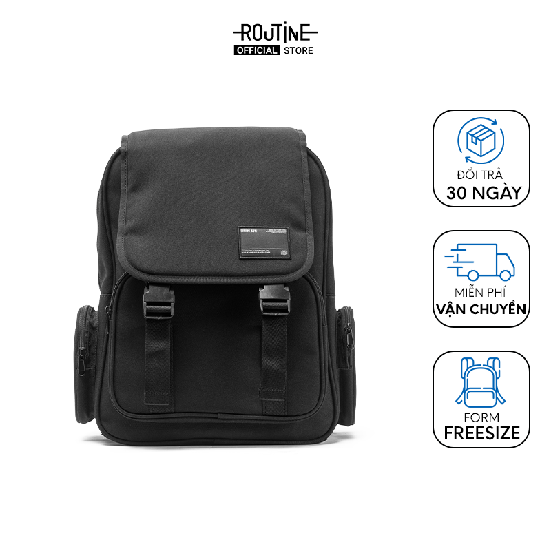 Mô tả Balo canvas túi hộp nhãn trang trí - Routine 10F23BAG021 - 1