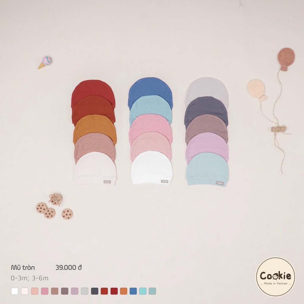 Mô tả Mũ Cho Bé Sơ Sinh COOKIE, Mũ Tròn Sơ Sinh Size Từ 0 Đến 6 Tháng - 4