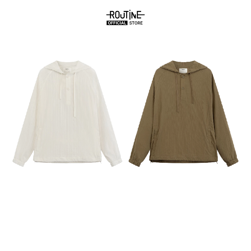 Mô tả Áo Hoodie Nam Tay Dài Có Mũ Texture Trơn Form Regular - Routine 10S23HOD009 - 3