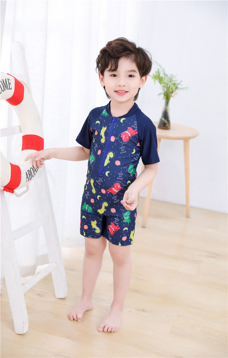 Mô tả Bộ đồ bơi bé trai liền thân SKIDS quần áo bơi cho ngắn tay cho bé đi biển họa tiết khủng long người nhện đáng yêu - 7