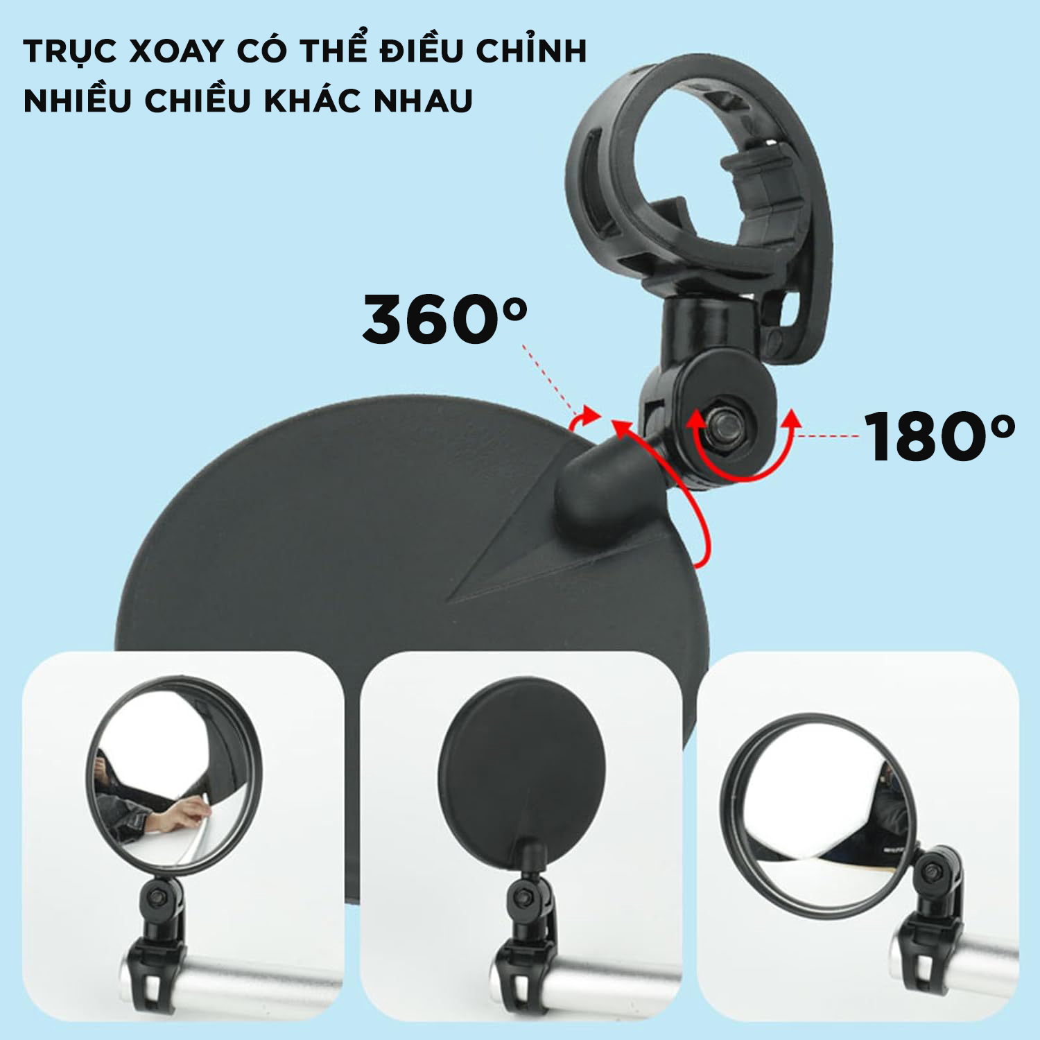 Mô tả Gương Kính Chiếu Hậu Phẳng Tháo Rời Dành Cho Xe Đạp Đường Kính 8 Cm Cleacco Boro Sport - 2