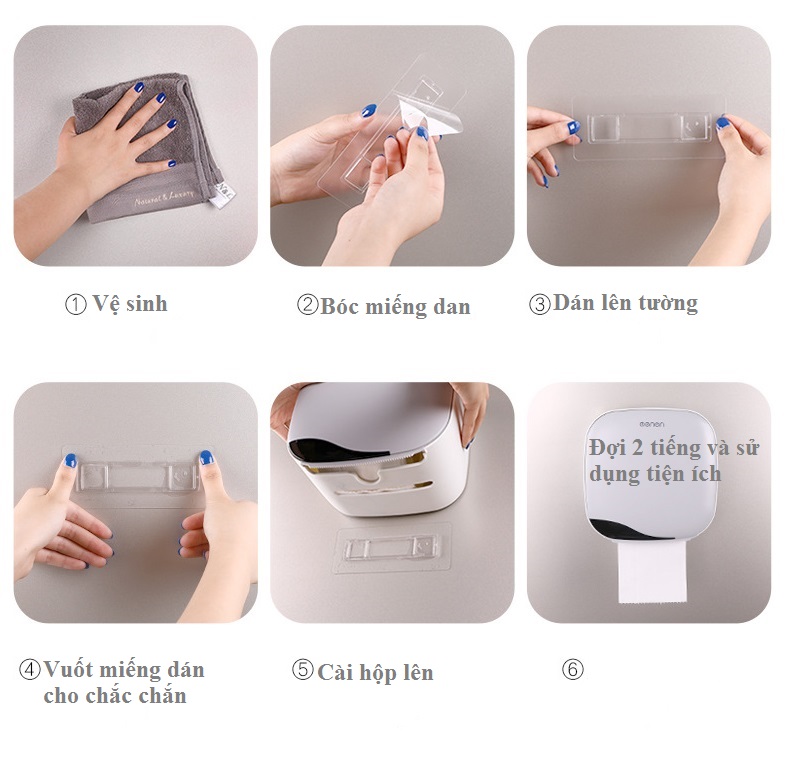 Mô tả Hộp Đựng Giấy Vệ Sinh Đa Năng OENON Chống Nước Lắp Đặt Dán Tường - OEHV - 5