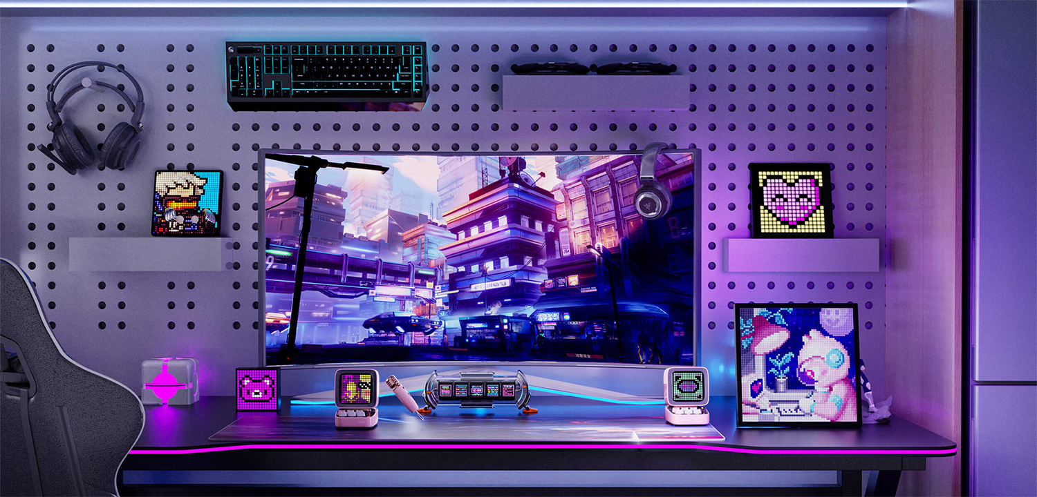 Mô tả Màn hình led trang trí Divoom Pixoo-64 64x64 pixel, bảng đèn led trang trí bàn, treo tường - BH 12 tháng 1 đổi 1 - 1