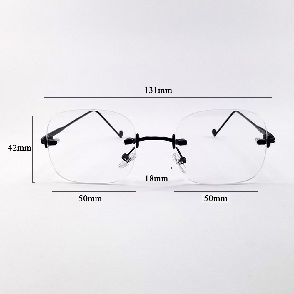 Mô tả Kính cận có độ sẵn 0 - 4 độ nữ, nam mắt chữ nhật không gọng màu vàng, bạc 7K3511 - 8