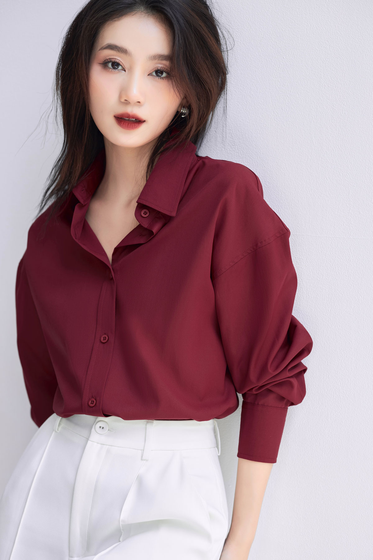 Áo sơ mi form rộng GILLEE kate Mỹ