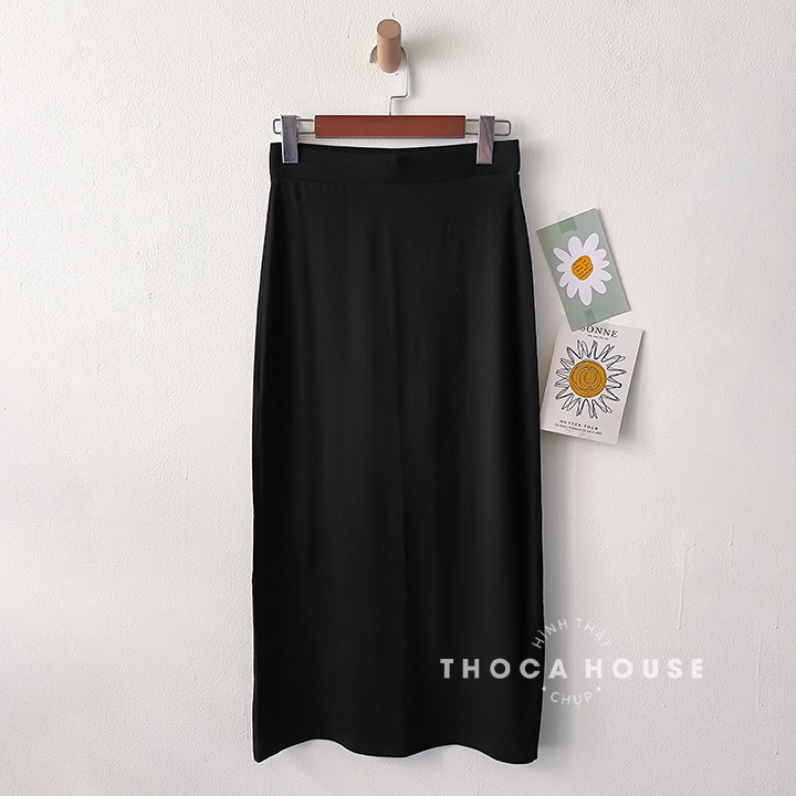 Mô tả Chân váy dài dáng suông nữ lưng cao THOCA HOUSE chân váy midi tôn dáng, dễ phối - 2