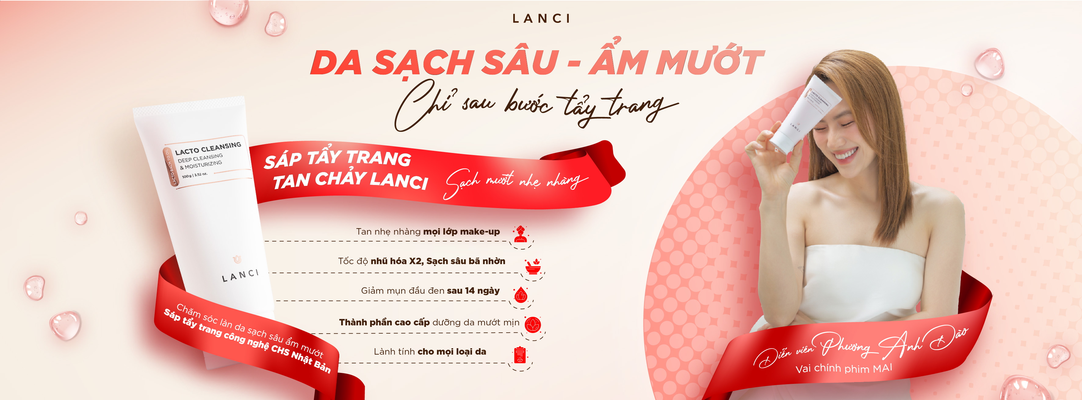 Mô tả Sáp tẩy trang LANCI làm sạch sâu giảm mụn đầu đen, da mịn mướt không khô căng 100g - 3