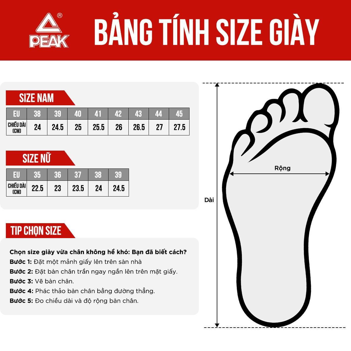 Mô tả Giày Thể Thao Thời Trang Nam Nữ PEAK Casual Công nghệ Đế Taichi Siêu Nhẹ Thiết kế Basic DB420057 DB420058 - 2