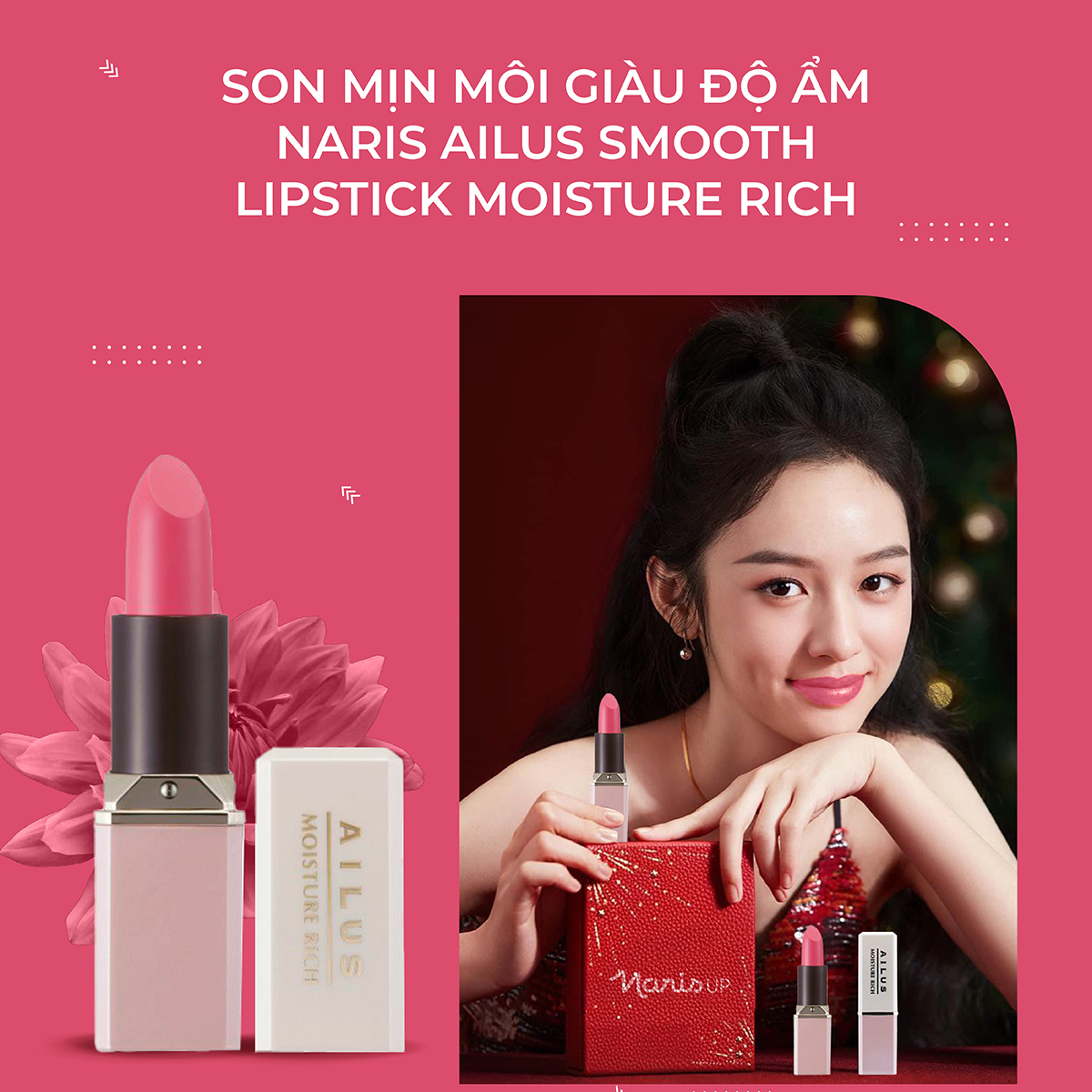 Mô tả Son mịn môi giàu độ ẩm Naris Ailus Smooth Lipstick Moisture Rich - 1