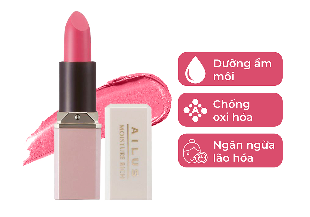 Mô tả Son mịn môi giàu độ ẩm Naris Ailus Smooth Lipstick Moisture Rich - 2