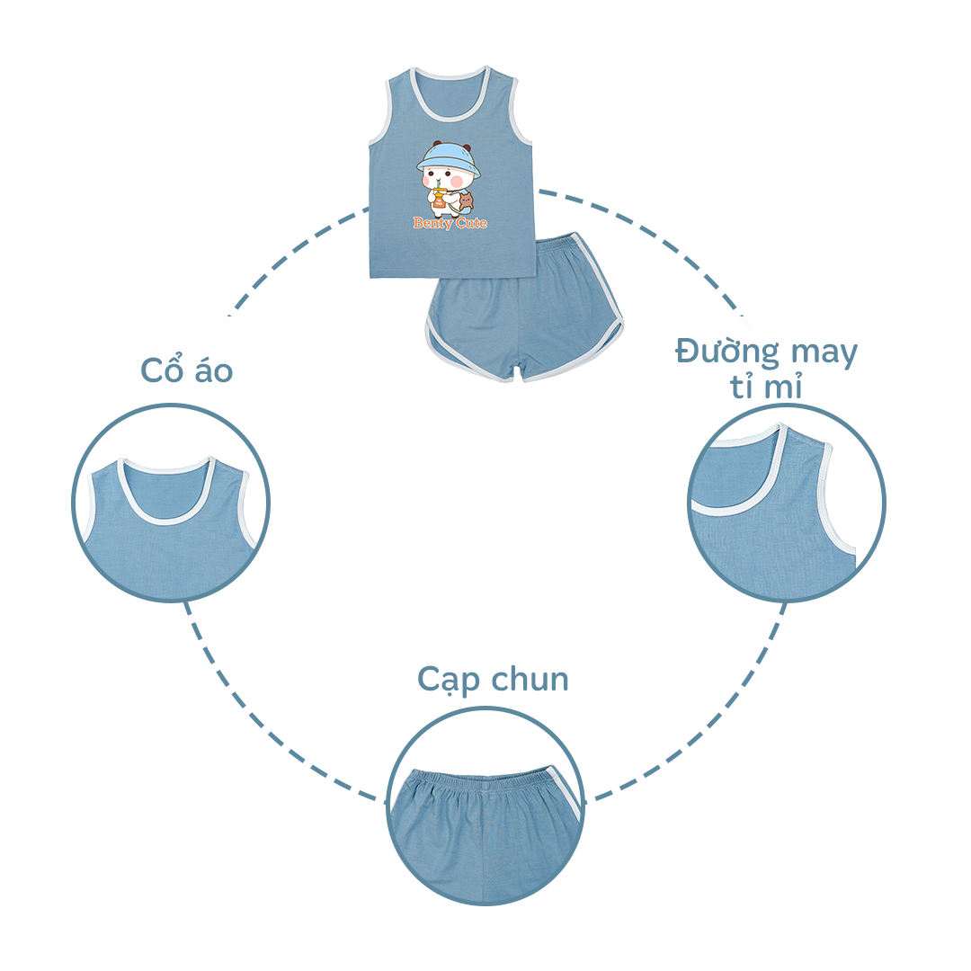 Mô tả Ba lỗ in hình gấu cute BENTY BT071 thoáng mát, ba lỗ hè thoải mái cho bé vận động - 2