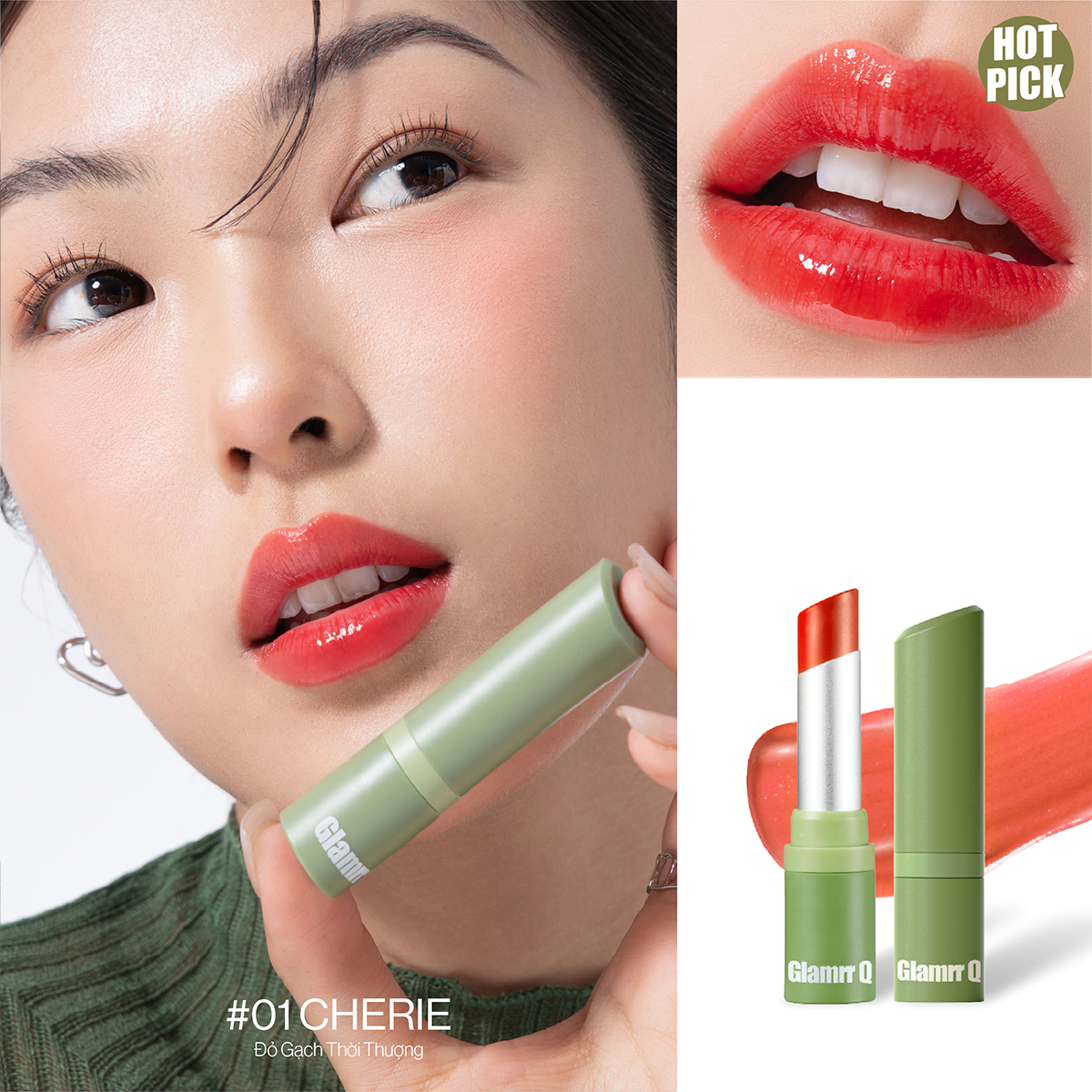 Mô tả Siêu Son Dưỡng Có Màu Thuần Chay Môi Nhạy Cảm Glamrr Q Vegan Super Lip Balm (4.5g) - 2