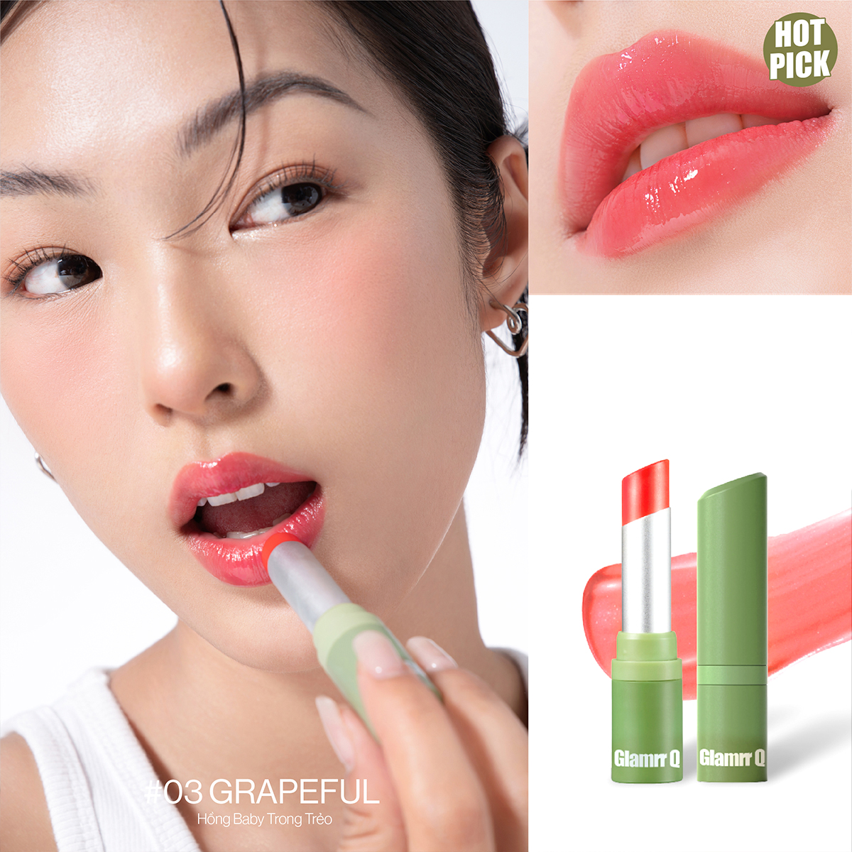 Mô tả Siêu Son Dưỡng Có Màu Thuần Chay Môi Nhạy Cảm Glamrr Q Vegan Super Lip Balm (4.5g) - 4