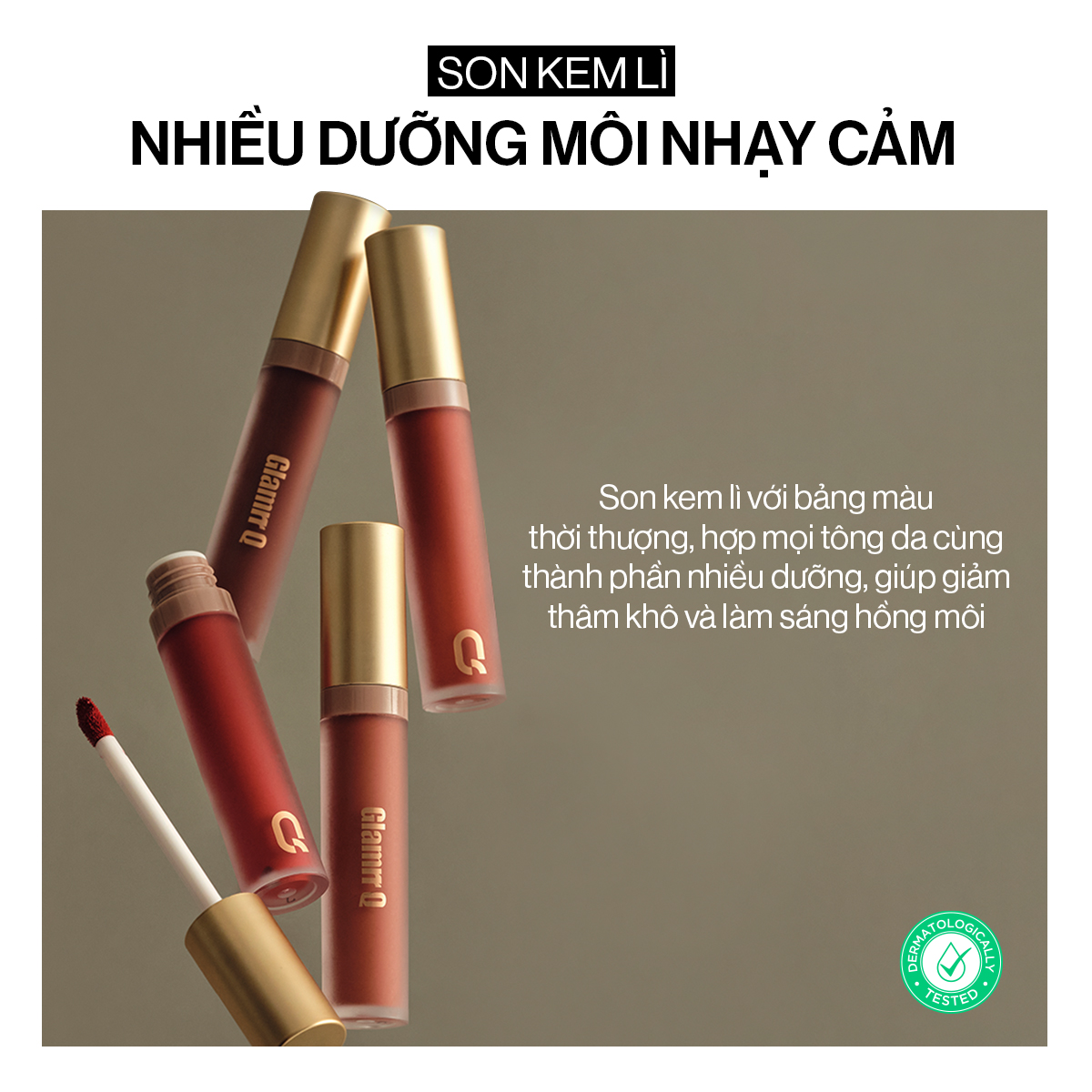 Mô tả Son kem lì Glamrr Q Long Wear Lip Cream Full Size (5g) - 2