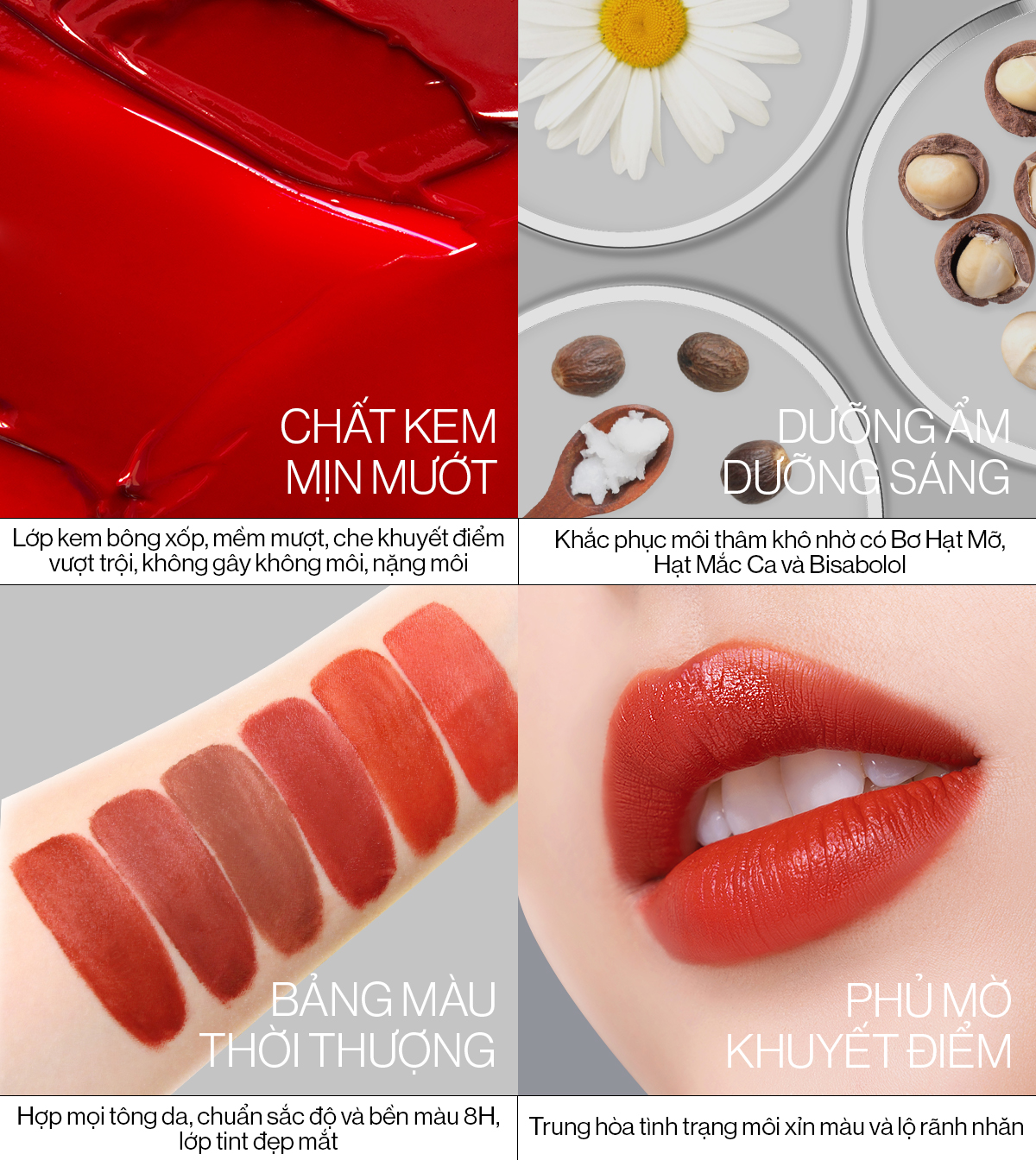 Mô tả Son kem lì Glamrr Q Long Wear Lip Cream Full Size (5g) - 6