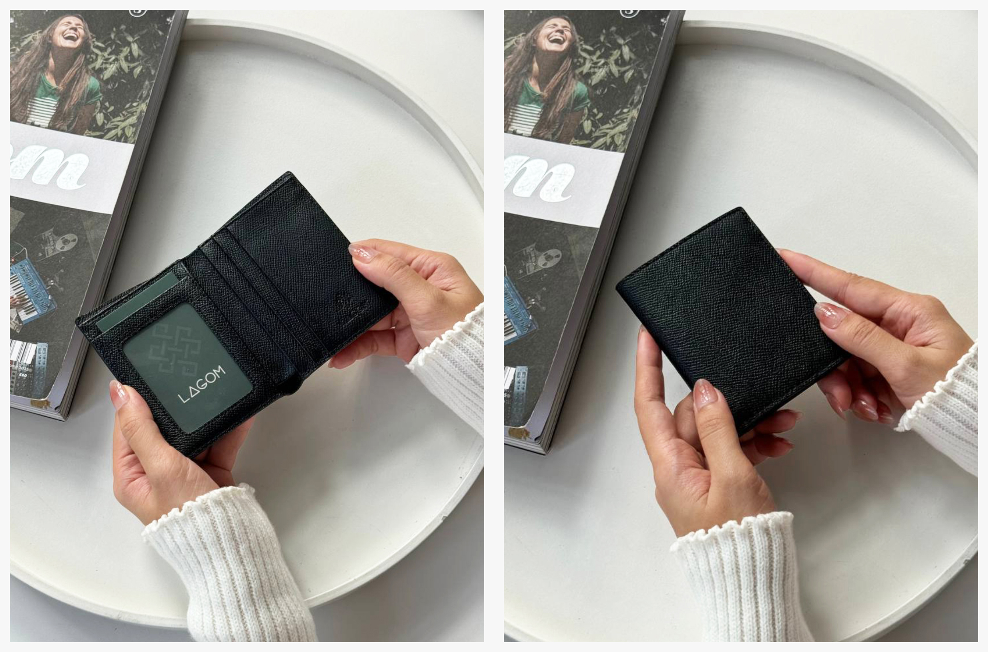 Ví da thật mini LAGOM.ID Wallet màu Đen