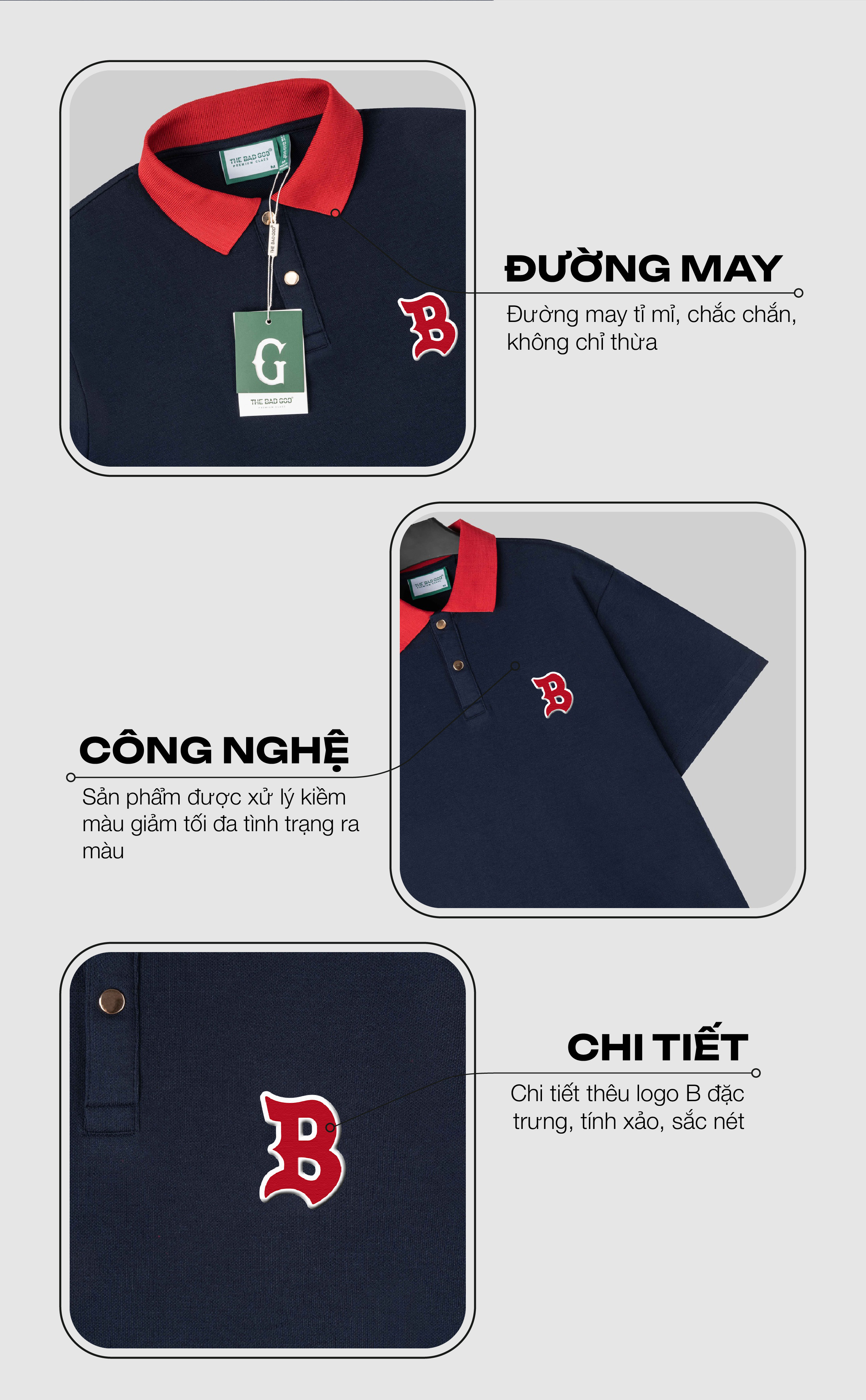 Mô tả Áo polo The Bad God Classic Navy - 2