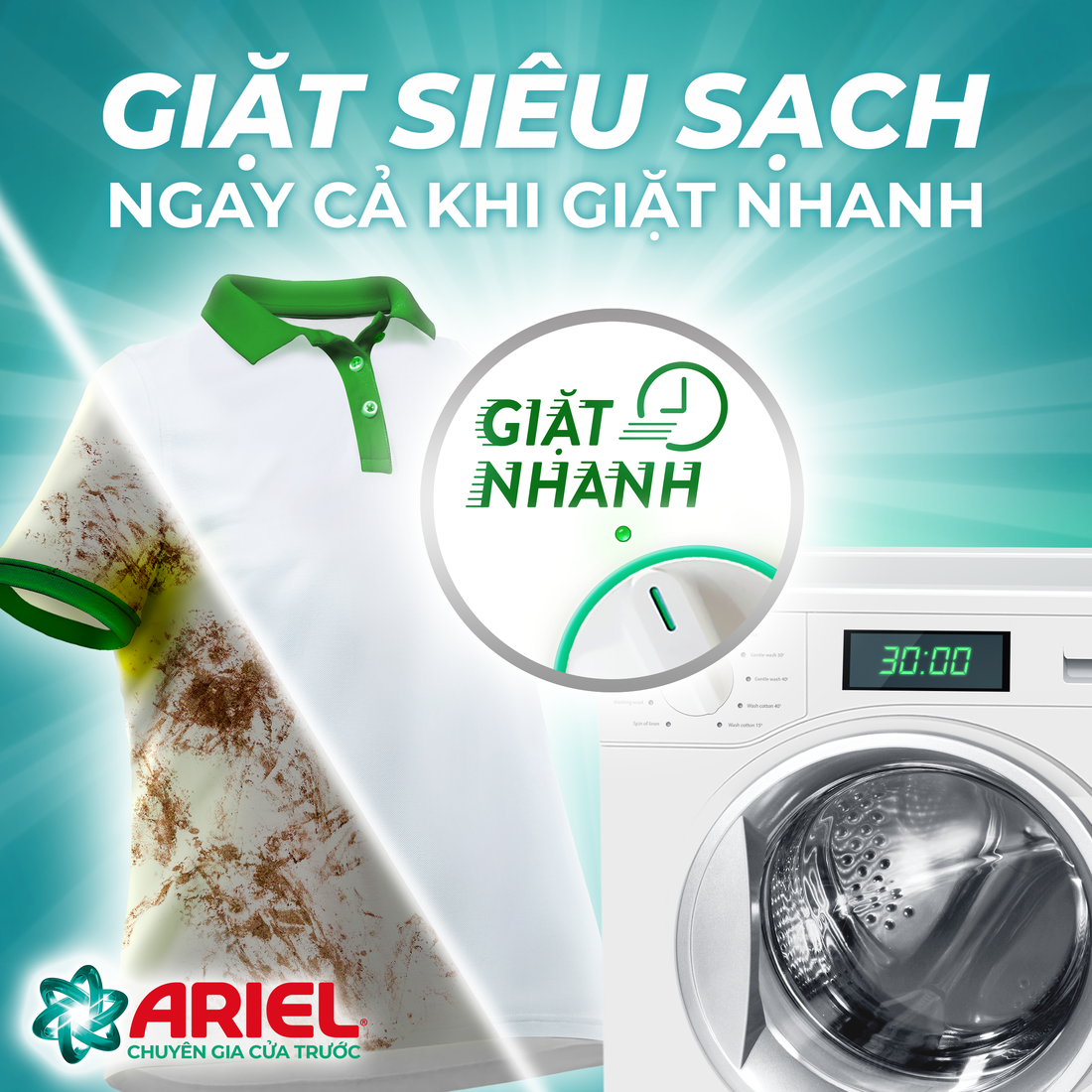 Mô tả Nước Giặt ARIEL Chuyên Gia Cửa Trước Ngăn Lem Màu Hương Nắng Sớm/ Sen & Nhài/ Đam Mê Túi 3.2KG/ 3.05KG - 2