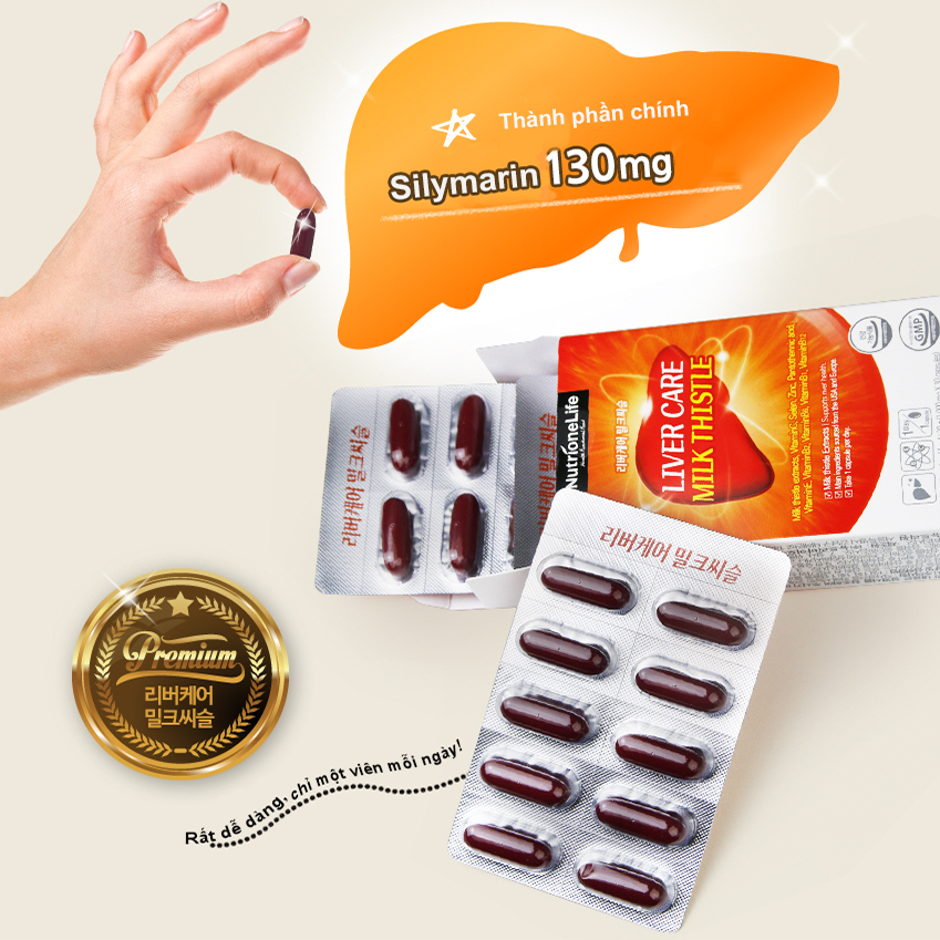 Mô tả COMBO 2 Hộp Bổ Gan NUTRIONELIFE Livercare Milkthistle Mát Gan, Thải Độc, Cải Thiện Men Gan Cao Hàn Quốc 2 Hộp x 30 Viên - 7