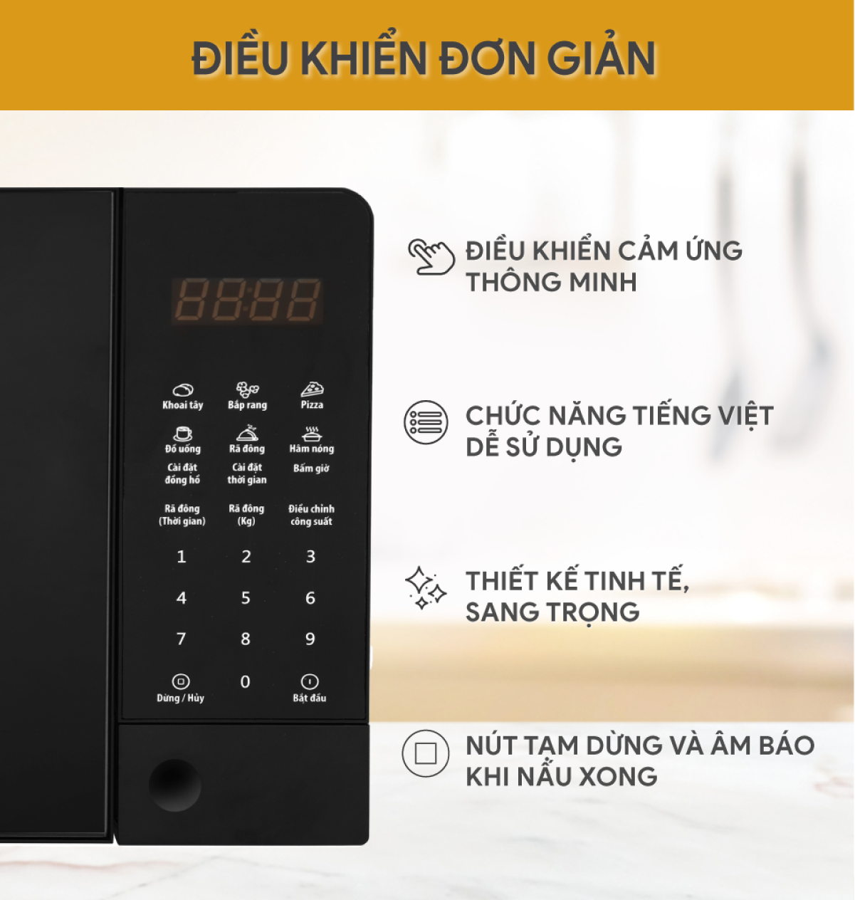 Mô tả Lò Vi Sóng Điện Tử BlueStone MOB-7815 - 20 Lít - 1100W - 4