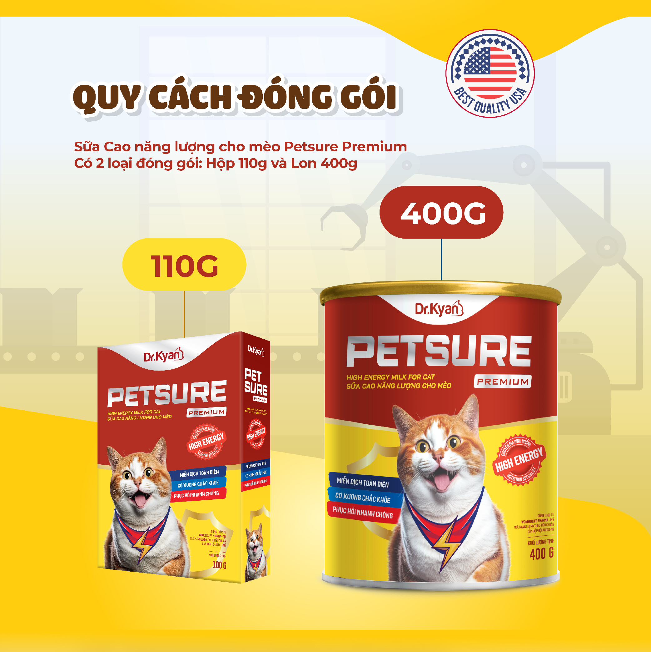 Mô tả Dr.Kyan - Sữa bột PETSURE - Cao năng lượng cho mèo lon 400g - DrKyan - 7