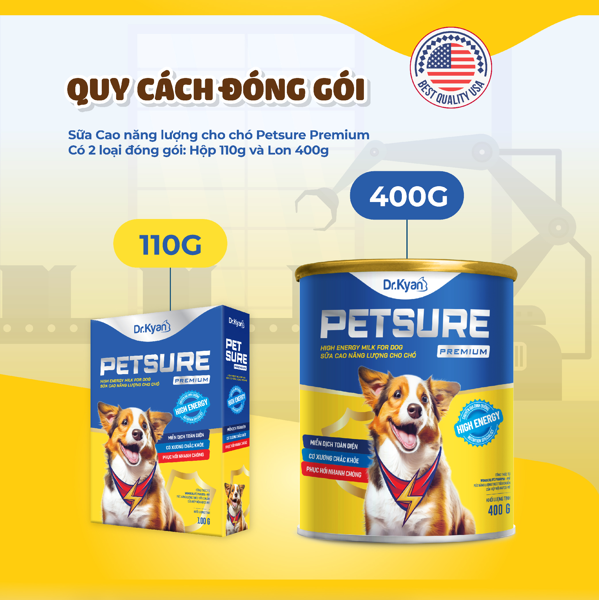 Mô tả Dr.Kyan - Sữa bột PETSURE - Cao năng lượng cho chó hộp 100g - DrKyan - 7