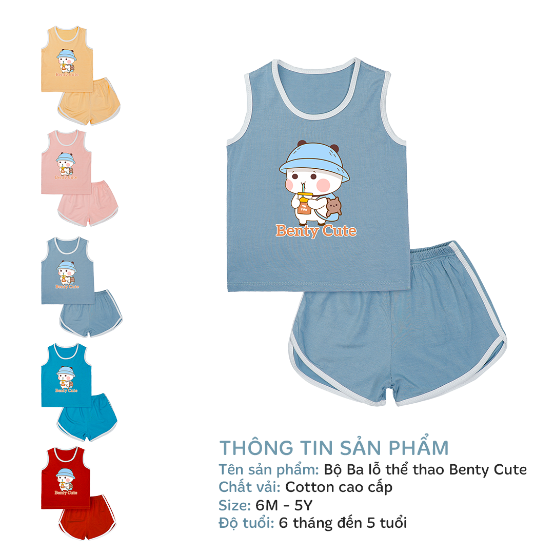 Mô tả Ba lỗ in hình gấu cute BENTY BT071 thoáng mát, ba lỗ hè thoải mái cho bé vận động - 1