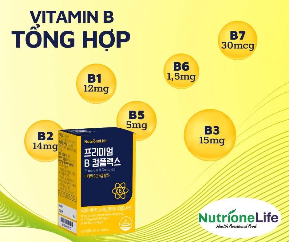 Mô tả COMBO 2 Hộp Viên uống NUTRIONELIFE Premium B Complex Ăn Ngon, hỗ trợ giảm mệt mỏi  500mg x 30 Viên - 2