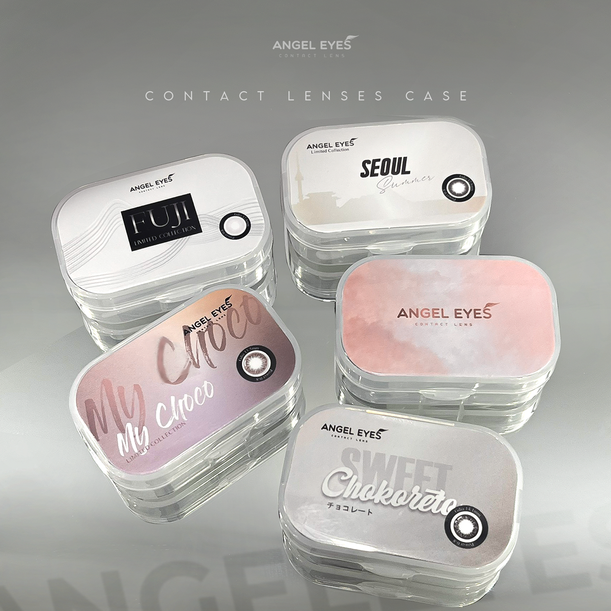 Mô tả Khay đựng lens có gương Angel Eyes kèm bộ dụng cụ đeo lens | Khay gương đựng kính áp tròng - 1